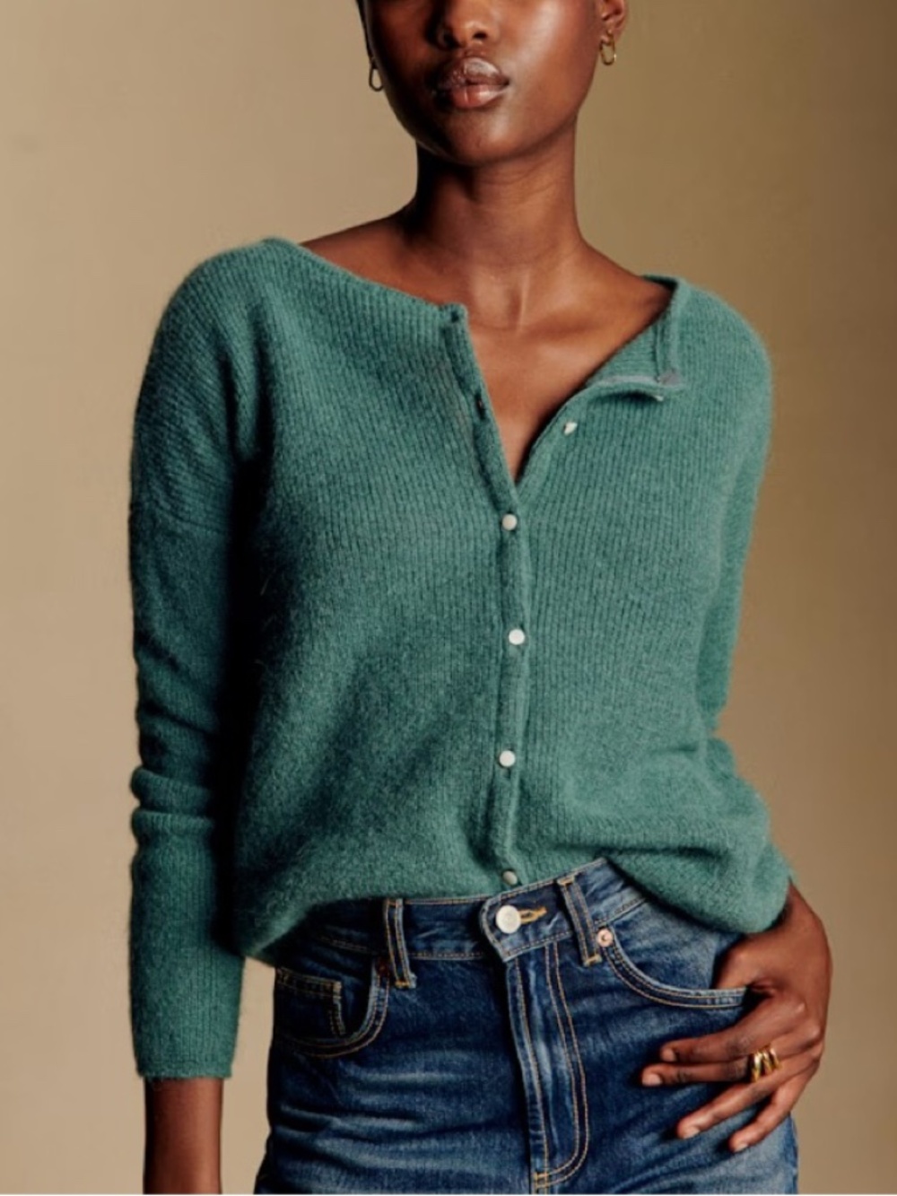Sézane Gaspard Cardigan in Vintage Blue (Size L)